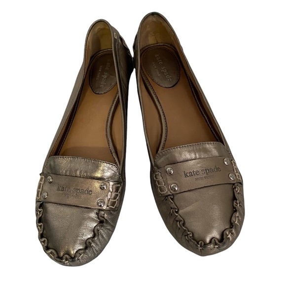 KATE SPADE PEWTER DRIVING MOCCASIN - Picture 1 of 15